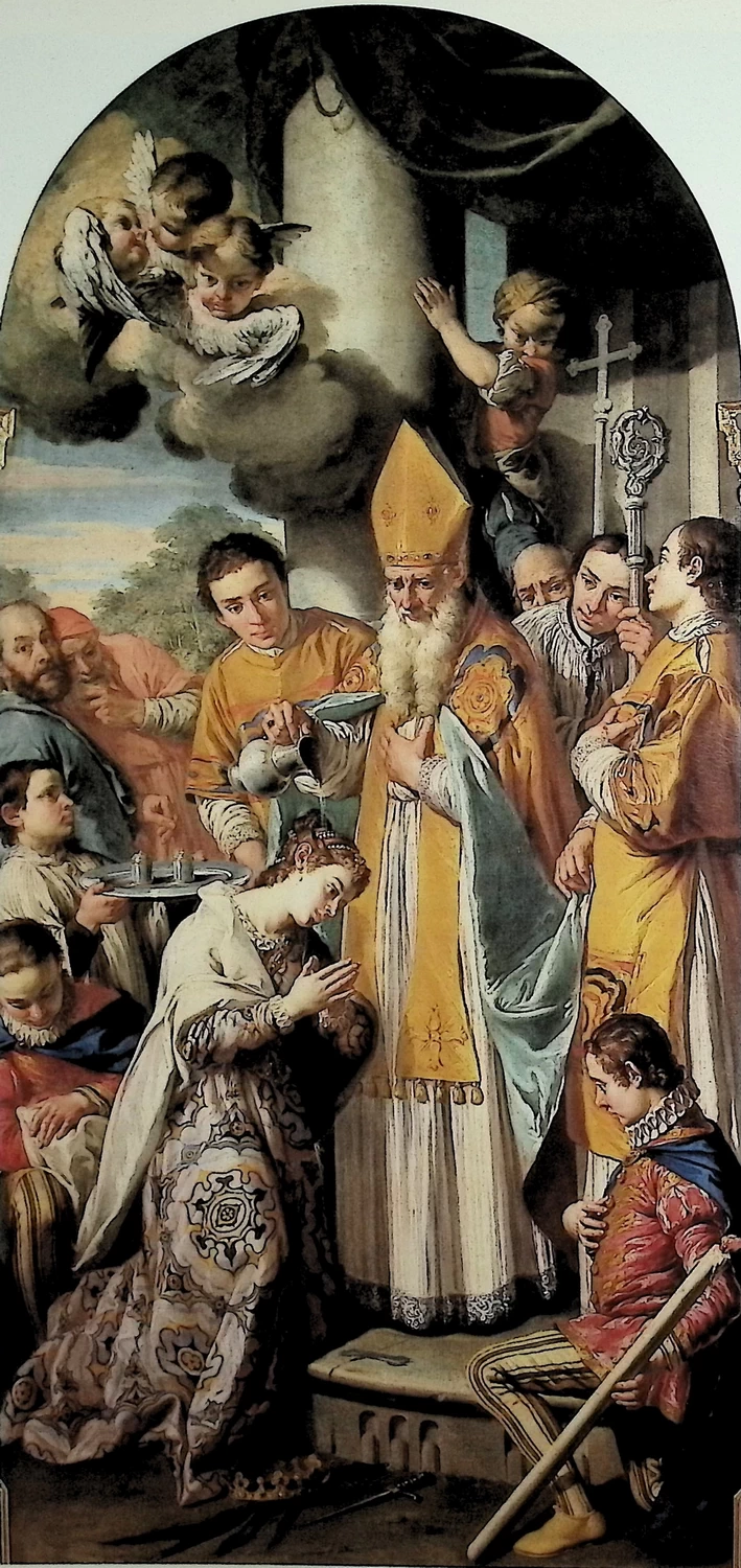 Giacomo Ceruti, il Pitocchetto - San Prosdocimo battezza santa Giustina, Basilica di Sant'Antonio, Padova